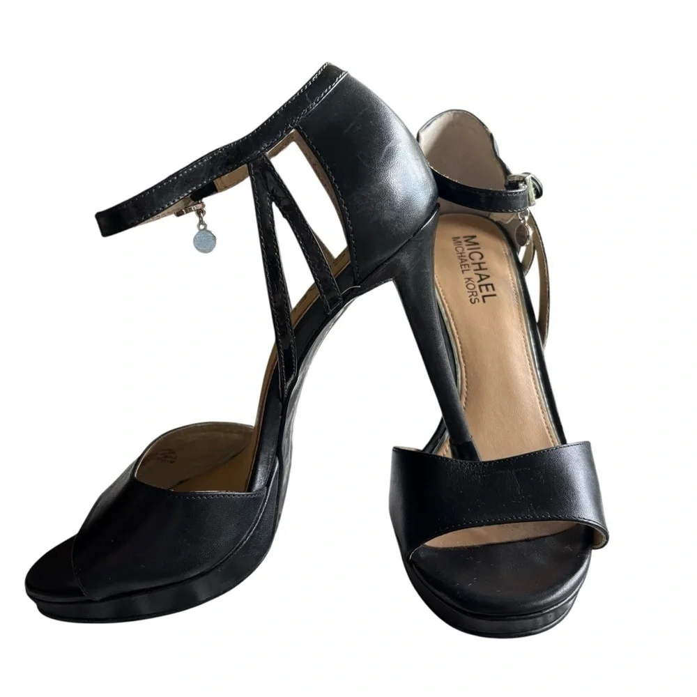 Michael Kors Black Open-Toe Heels